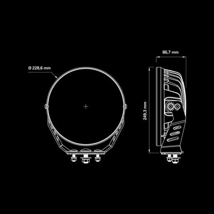 SIBERIA NRS DRIVING LIGHT 9″ WHITE